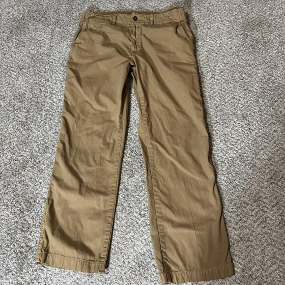 American Eagle Pants Mens 34x32 Khaki Relaxed Straight Chino Cotton Casual - Picture 1 of 13